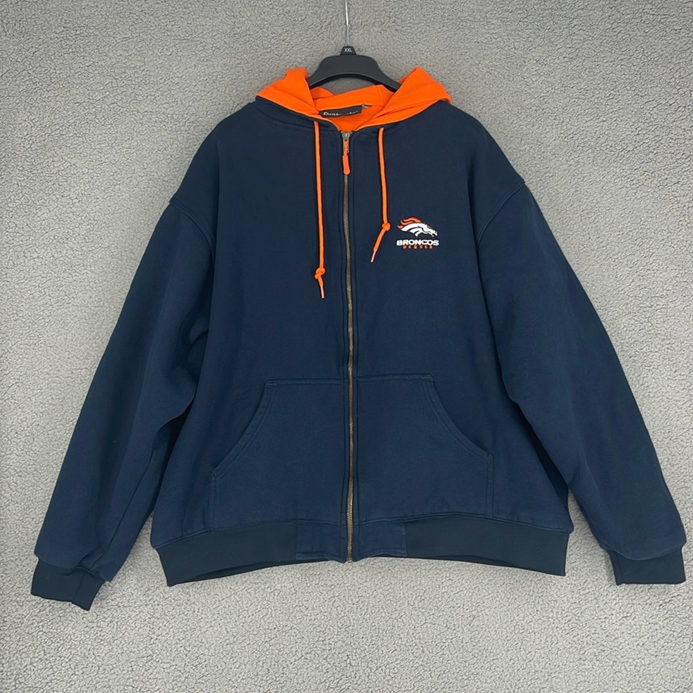 Dunbrooke Denver Broncos blue hoodie full zip men’s XXXL stretch NFL football